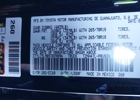 2025 Toyota Tacoma Hybrid Trailhunter from USA, damaged, VIN 3TYLC5LN0ST039894